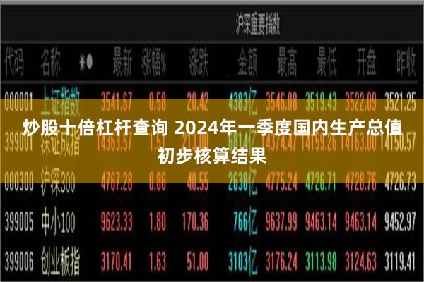 炒股十倍杠杆查询 2024年一季度国内生产总值初步核算结果