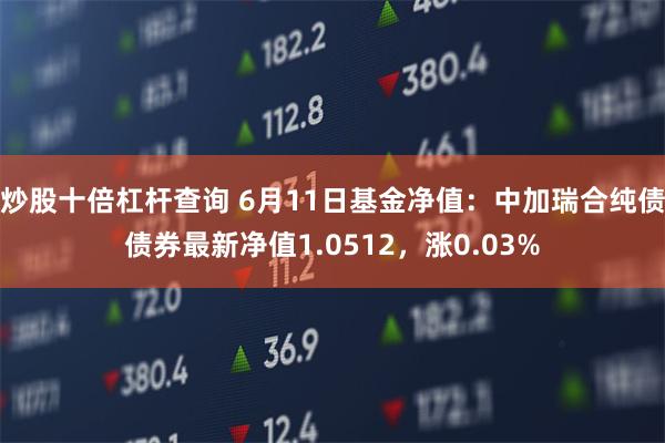 炒股十倍杠杆查询 6月11日基金净值：中加瑞合纯债债券最新净值1.0512，涨0.03%